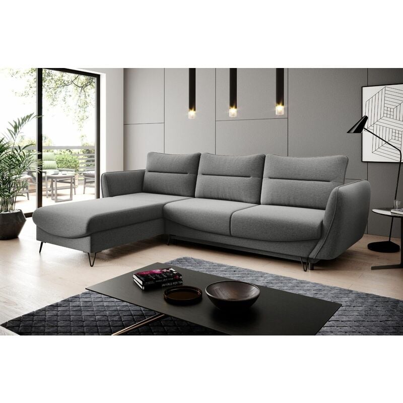 Silva Left Hand Facing Corner Sofa Bed - Grey