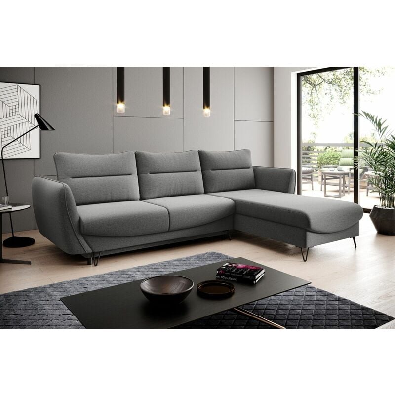 Silva Right Hand Facing Corner Sofa Bed - Grey