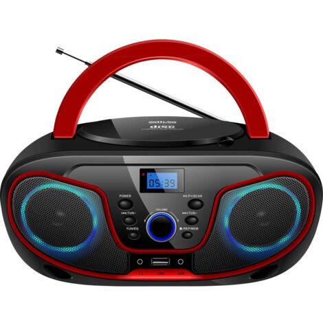 Silva Schneider MPC 19.4 USB Radio CD FM AUX, CD, USB Nero, Rosso