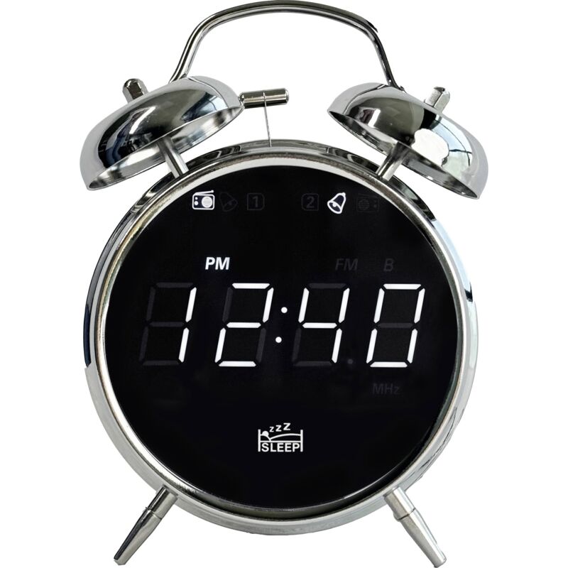 Urw 240 Radio-réveil fm, usb fonction réveil noir-chrome A759252 - Silva Schneider