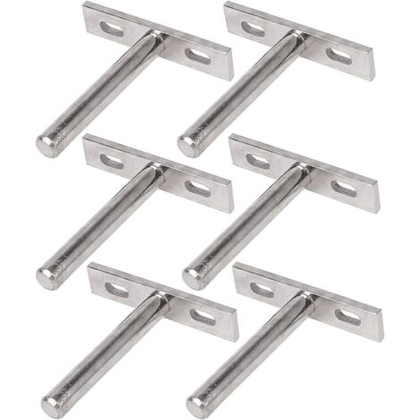 Silver Bracket 70mm x 75mm, Pack of 6, L Shape, Metal Parts, Concealed Bracket, Concealed Insert, Nickel Plated