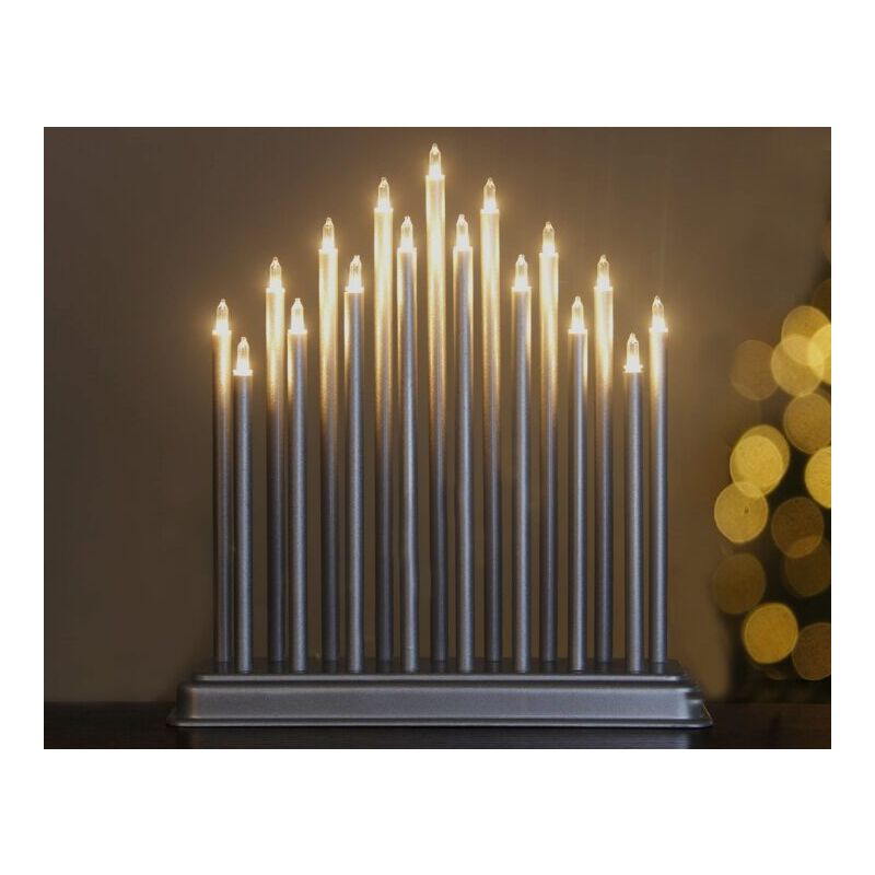 Silver Christmas Light Up Candle Bridge (17 Pipes)