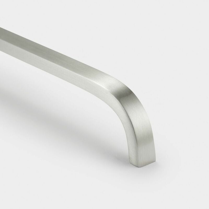 Se Home - Silver Curved Cabinet d Bar Handle - Solid Brass - Hole Centre 128mm