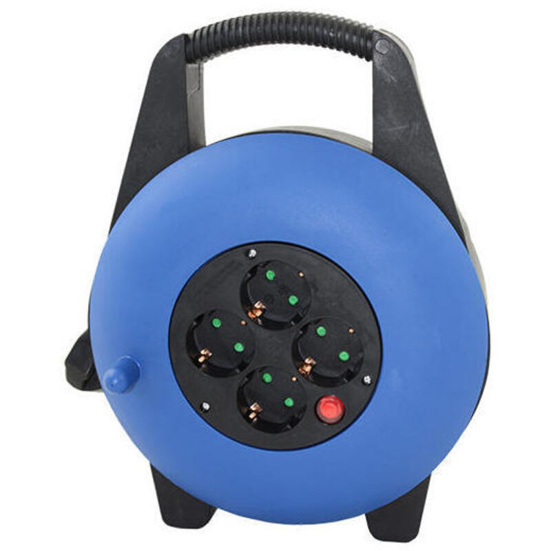 

Enrollacables compacto con protección de 4 tomas y 15 metros - Silver