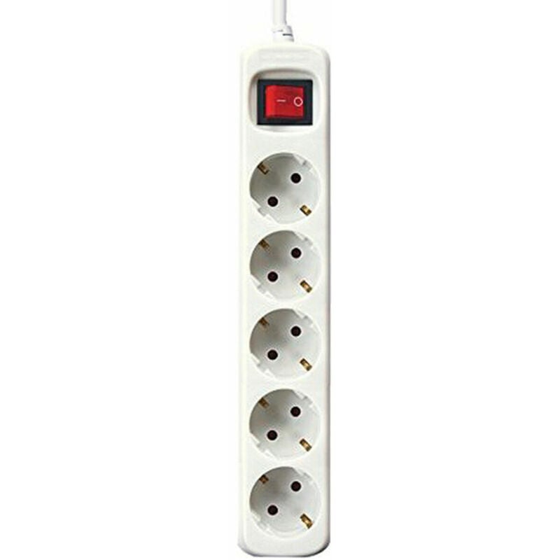 

Electronics Regleta Enchufes 5 Tomas con Interruptor Electronics Blanco 1,5 m - Silver