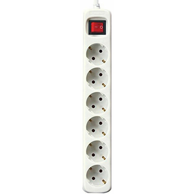 

Electronics Regleta Enchufes 6 Tomas con Interruptor Electronics Blanco 3 m - Silver