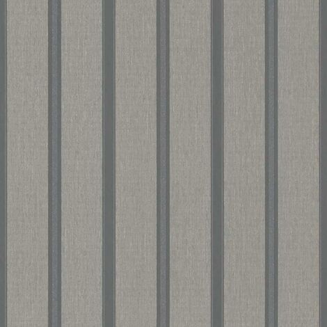 Silver Grey Stripe Wallpaper Marburg Paste The Wall Vinyl Textured