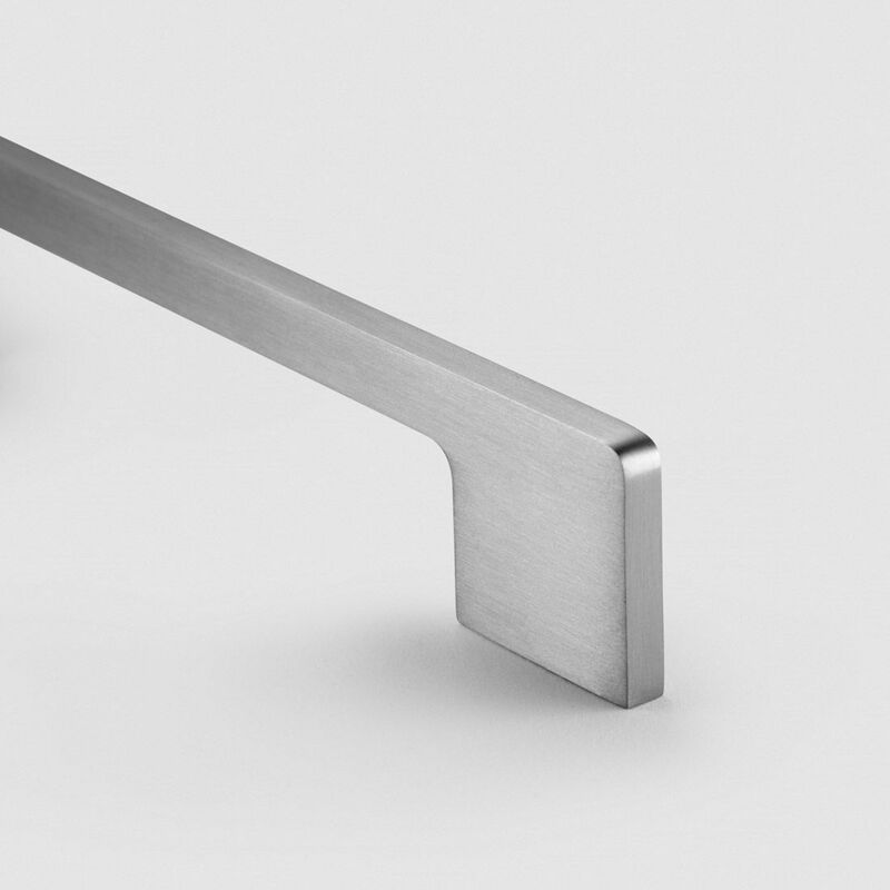 Se Home - Silver Slimline Square Cabinet Pull Handle - Solid Brass - Hole Centre 160mm