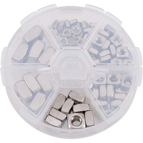 Silver Stainless Steel Square Nut Kit