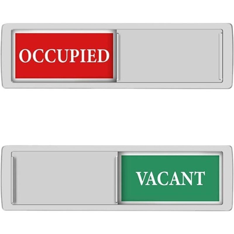 (silver) Vacant Sign Occupied Sliding Door Sign Do Not Disturb Restroom Sign Office Sign Conference Sign Bathroom Home Office Conference Room