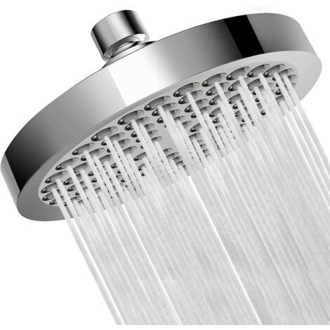（Silver）Anti-Limescale Shower Head, High Pressure Shower Head, Fixed Shower Head, Water Saving Rain Shower Head, Round Rain Shower Head, Universal Shower Head