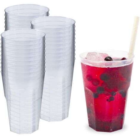 Silverkitchen - Set di 30 bicchieri da cocktail da 0,3 l, trasparenti in polipropilene, 6 angoli, made in Germany, in plastica rigida, infrangibile, per cocktail