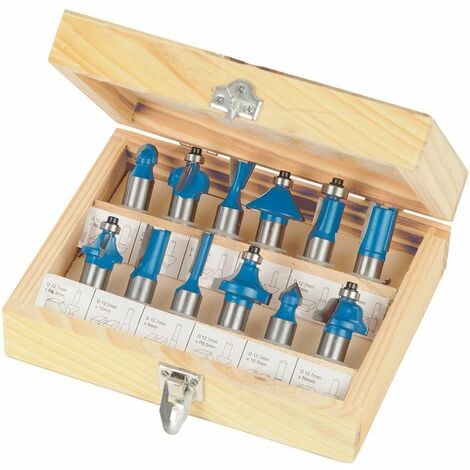 Silverline 1/2&quot TCT Router Bit Set 12pce - 1/2&quot