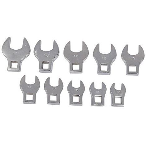 Silverline 111508, Set di teste per chiave a zampa di gallo 10 p.zi 10-19 mm