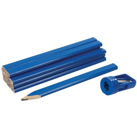 Silverline, 250227, Set di matite da carpentiere con temperino, 13 pz.