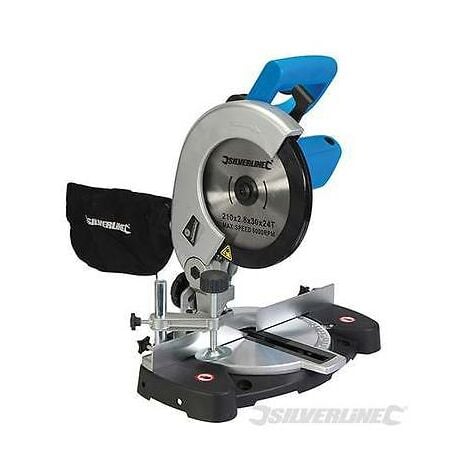SILVERLINE 262705 1400W 210MM MITRE SAW & BLADE CUTTING SAW 240V 3 YEAR WARRANTY