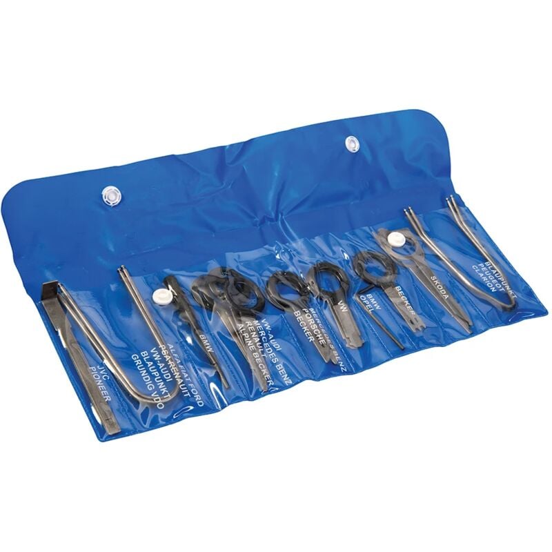Silverline Car Radio Removal Tool 20pc Universal Stereo Set Keys All Make 333101