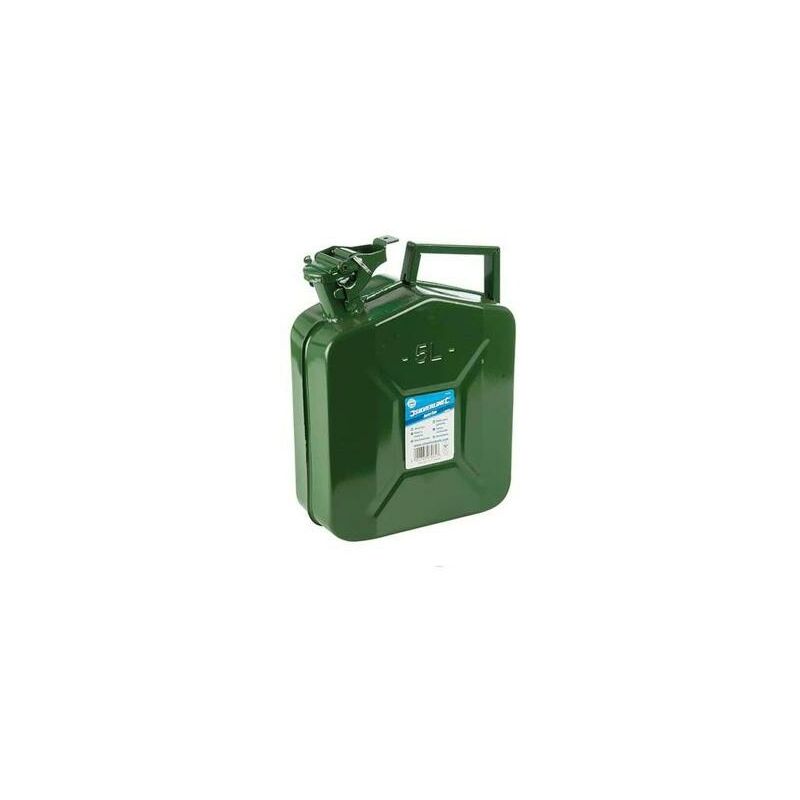 Image of 342497 5 Litre Metal Jerry Green Military Army Container - Silverline