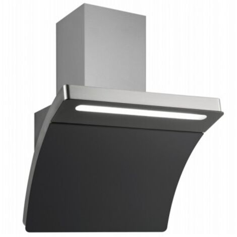 Silverline 3433.8.733.01 Cappa a Parete Aspirante Classe energetica A+ 4 Velocita' Portata 734m3-h 80cm Inox e Vetro Temperato Nero