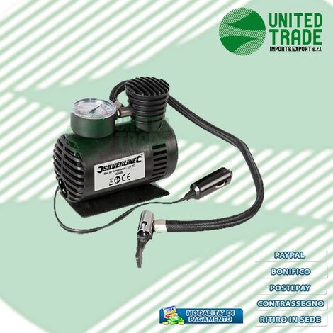 Trade Shop - Mini Compressore Portatile 220 Volt A Doppio Cilindro Per Auto  Moto + Manometro