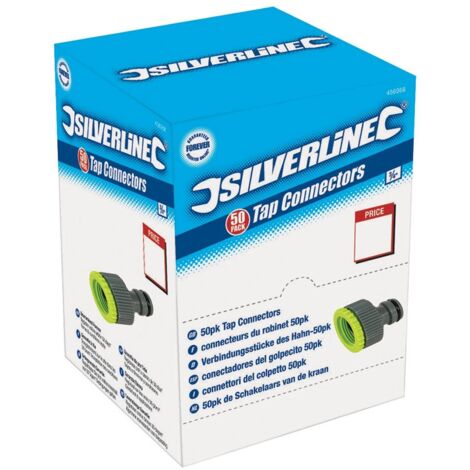 Silverline 456968 Boîte présentoir de 50 nez de robinet 1/2" et 3/4"