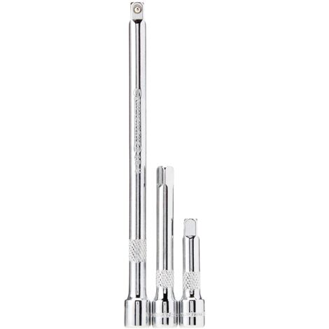 Silverline 598440 Set di 3 Prolunghe per Cricchetto, 1/4"
