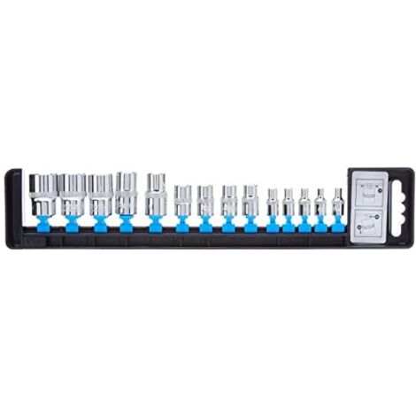 Silverline 675072 Inserti per Chiave a Tubo, 14 Pezzi, E4 - E24