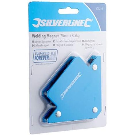 Silverline 675214 - Magnete per saldatura, Capacità 8.5 kg, Blu, 75 mm