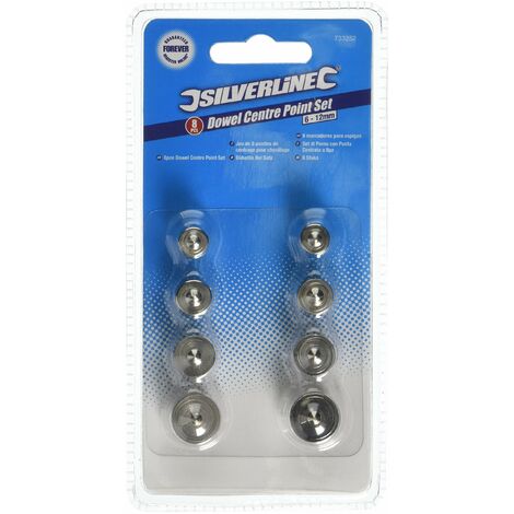 Silverline 733252 Set di Perno con Punta Centrata, 8 Pezzi, 6-12 mm