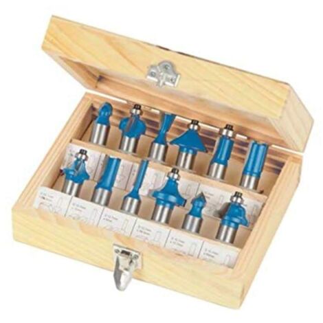 Silverline, 763555, Set di frese in metallo duro, 12 pz., 1/2"