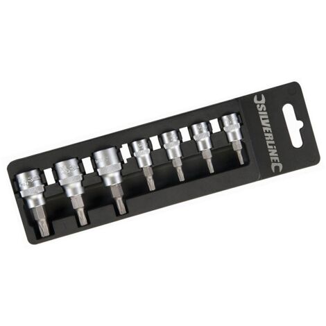 Silverline 763566 - Inserto Torx per chiave a tubo, 1/4", sistema metrico, 7 pezzi
