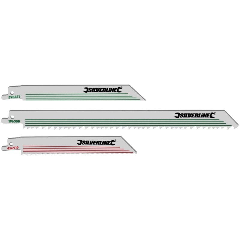 Lames pour scie sabre assorties 150-240MM Silverline 783087