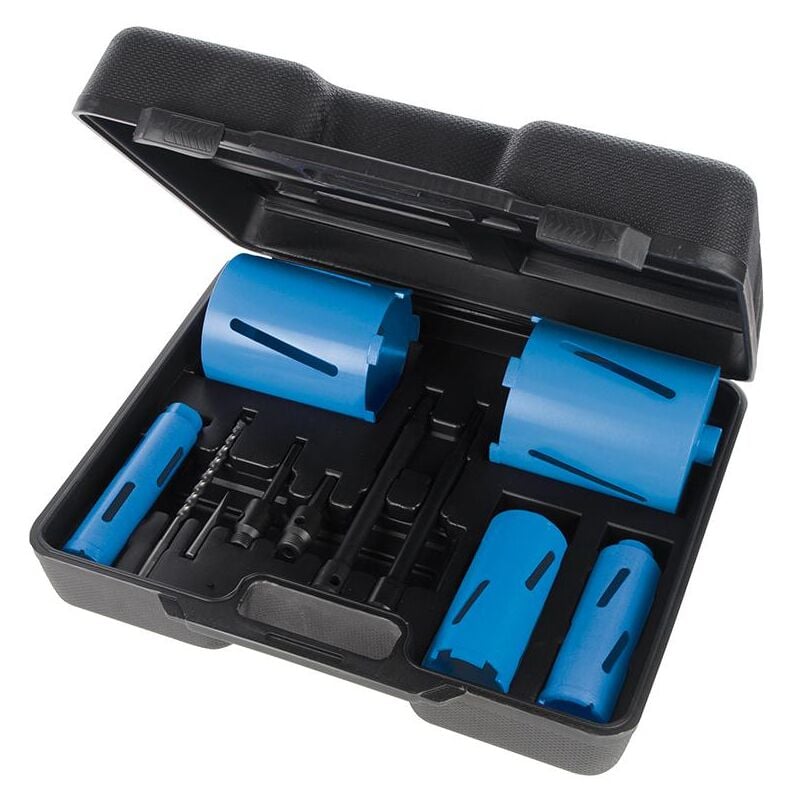 Silverline - Scies trépans diamantées, 11 pcs ø 38, 52, 65, 117 et 127 mm