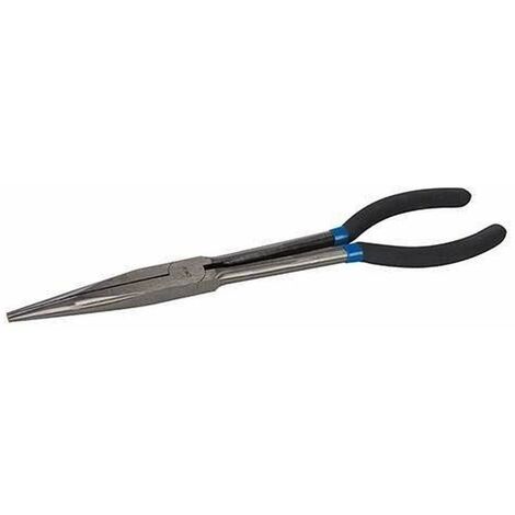Silverline 993033 - Pinza a punta per elettronica, curva ed extra lunga