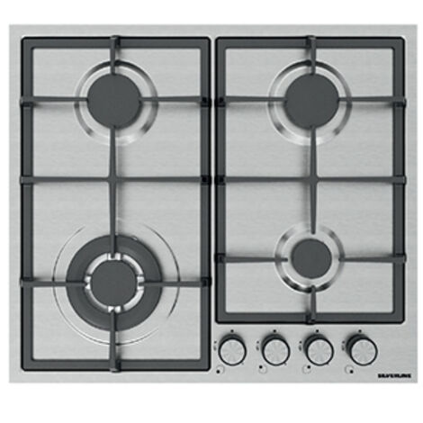 Silverline AS5443X01 piano cottura Acciaio inox Da incasso 60 cm Gas 4 Fornelli