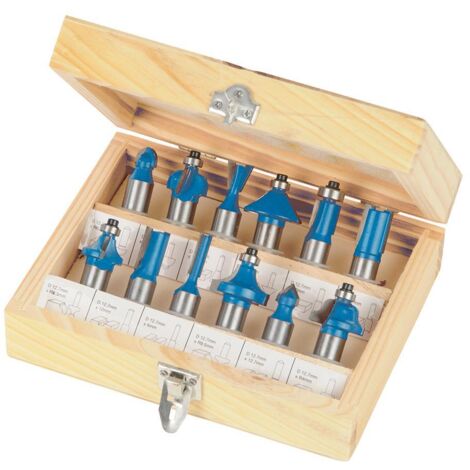 Silverline Assortimento di 12 frese di TCT 1/2" 1/2"
