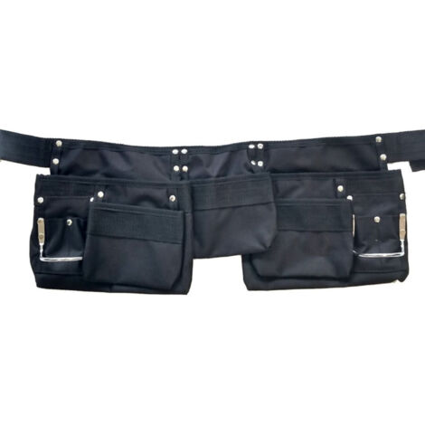 Silverline – Ceinture porte-outils nylon balistique 15 poches – Longueur réglable 900-1200mm – Rangement sécurisé pour professionnels
