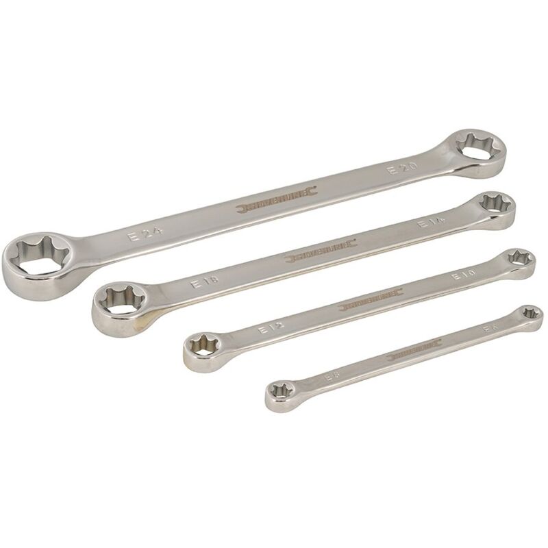 Silverline - Set di chiavi a doppio anello, 4 pz