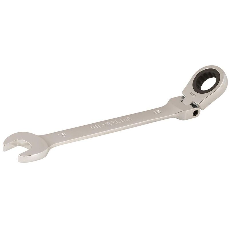 Silverline - Chiave a cricchetto combinata a testa flessibile 18 mm