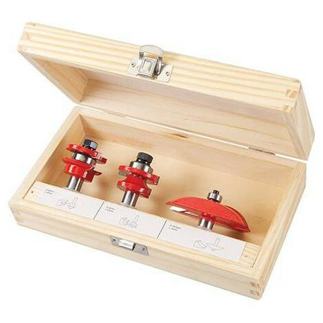 Silverline - Coffret de 3 fraises TCT pour portes à panneaux 1/2 - 793749