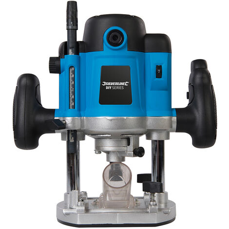 Silverline – Défonceuse plongeante 1/2 1500W – Vitesse variable 6000-26000 tr/min – Profondeur de plongée 0-50mm – Pour bois dur et teck