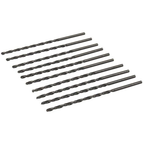 Silverline – Foret à métaux HSS-R 10 pièces 3,0 x 100 mm – Angle de pointe 118° – Pour acier, aluminium et plastiques – 675042