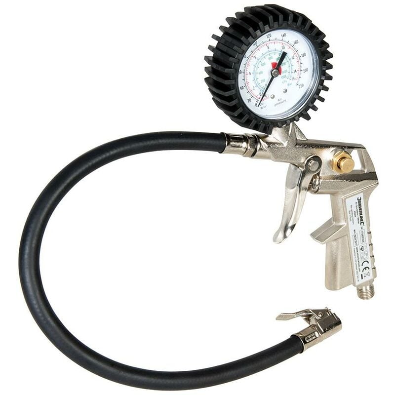 Silverline - Pistola di gonfiaggio per pneumatici con manometro 400 mm