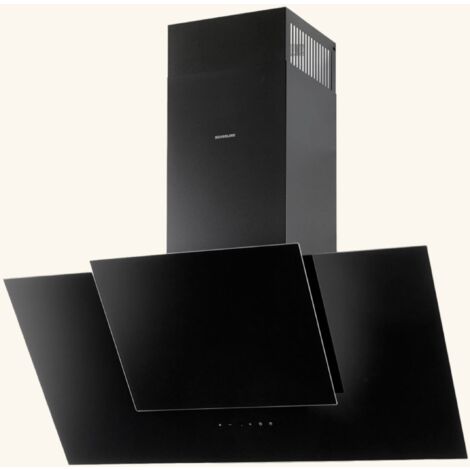 Silverline – Hotte plafond noire 90 cm – Extraction avec débit d'air max 621m3/h – Niveau sonore 65dB – Commande tactile – Éclairage halogène