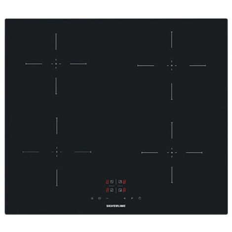 Silverline IH5445B01 Table de cuisson à induction 4 brûleurs 60 cm Schott Glass Black
