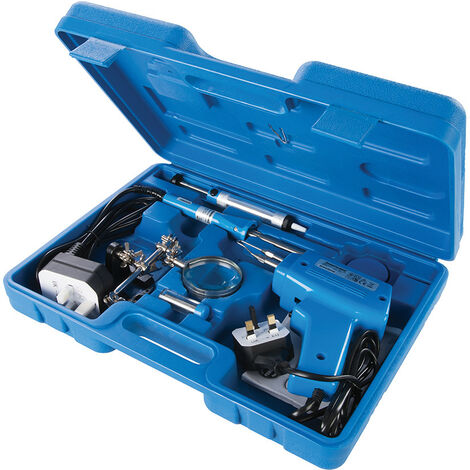 Silverline – Kit de soudure 9 pièces – Pistolet 100W et fer 30W – Température 390-450°C et 500-550°C – Mallette robuste incluse