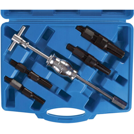 Silverline – Kit d'extracteur pour roulements intérieurs 12-32 mm – Masse coulissante en acier carbone – Mandrins variés inclus – Mallette rigide