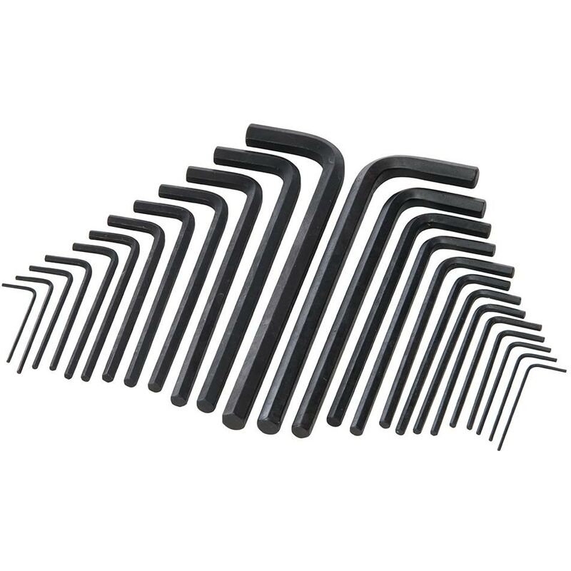 Silverline - Kit di chiavi a brugola lunghe 25 p.zi Metrica e af