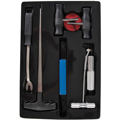 Silverline – Kit d'outils pour dépose de pare-brise – 7 pièces avec poignées en composite renforcé – Découpe joints uréthane – Démonte garniture