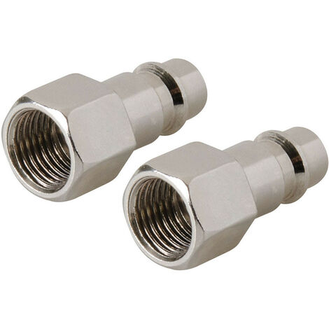 Silverline – Lot de 2 embouts pour raccord pneumatique euro – Filetage femelle 1/4 BSP – Connexion rapide pour outils à air comprimé